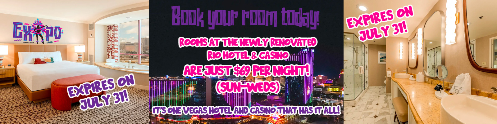 Hotel room advertisement